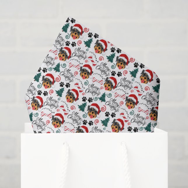 Rottweiler Christmas Tissue Paper (Gift Bag)