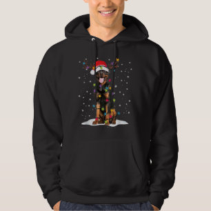 Rottweiler Christmas Tree Light Pajama Dog Lover X Hoodie