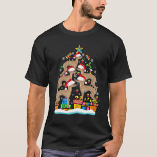 Rottweiler Christmas Tree Ornament Santa Hat Dog   T-Shirt