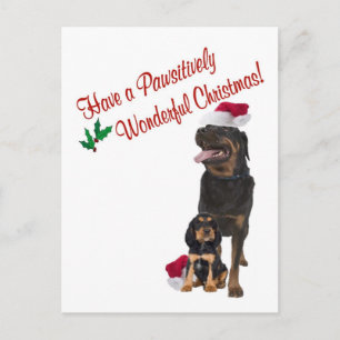 Rottweiler Christmas Wishes Holiday Postcard