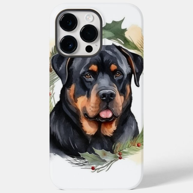 Rottweiler Christmas Wreath Festive Pup Case-Mate iPhone Case (Back)