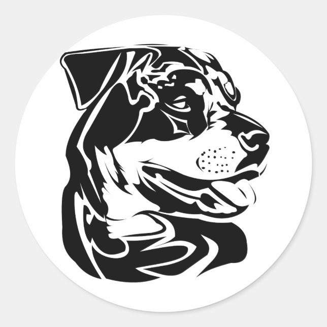 rottweiler classic round sticker (Front)