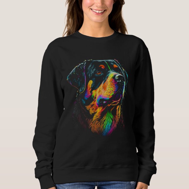 Rottweiler  Colorful Dog Mom Dad Men Women Kids Sweatshirt (Front)