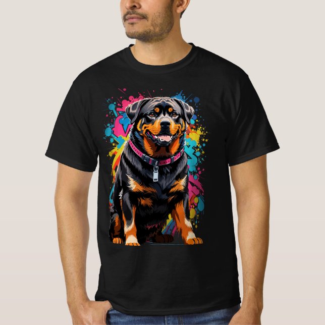 Rottweiler Colour Art T-Shirt (Front)