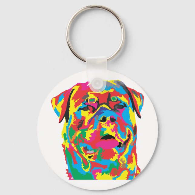rottweiler colour key ring (Front)