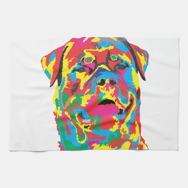 rottweiler colour tea towel (Horizontal)