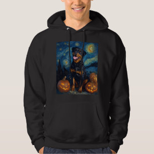Rottweiler Cute Dog Halloween Jack O Lantern Pumpk Hoodie