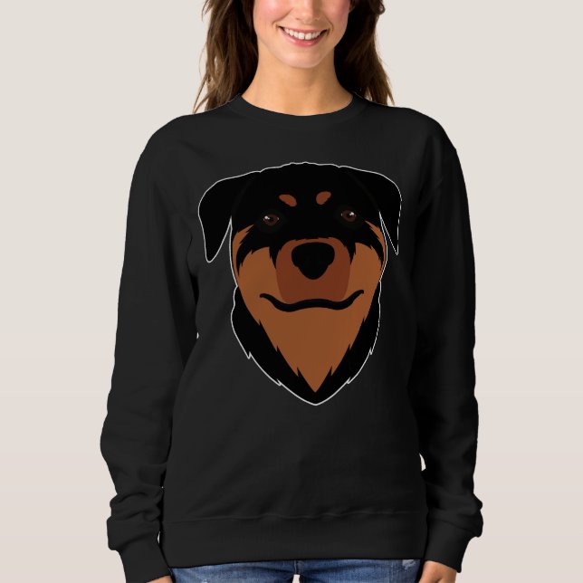 Rottweiler Cute Face 5 Sweatshirt (Front)