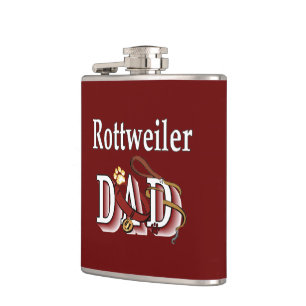 Rottweiler Dad Gifts Hip Flask