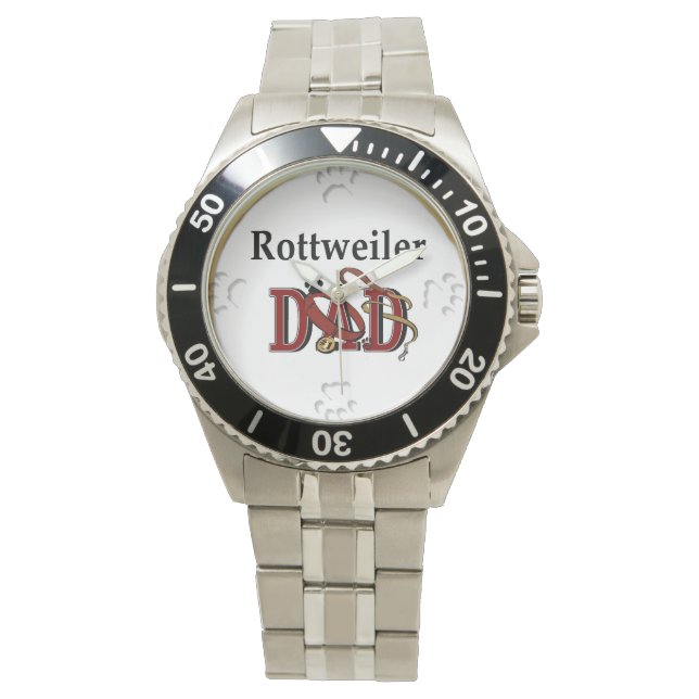 Rottweiler Dad Gifts Watch (Front)