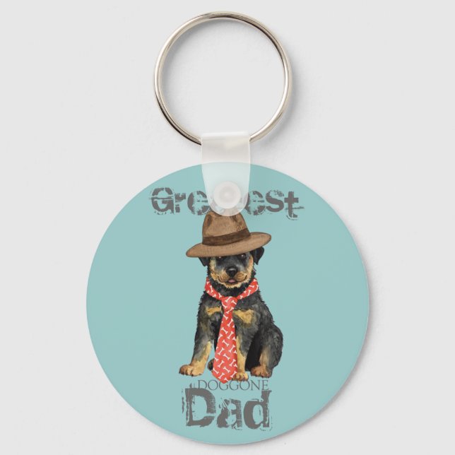 Rottweiler Dad Key Ring (Front)