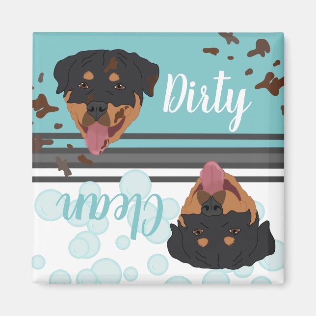 Rottweiler Dirty/Clean Dishwasher Magnet (Front)