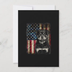 rottweiler dog 4th of july american flag patriotic thank you card