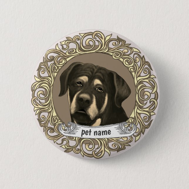 Rottweiler Dog  6 Cm Round Badge (Front)