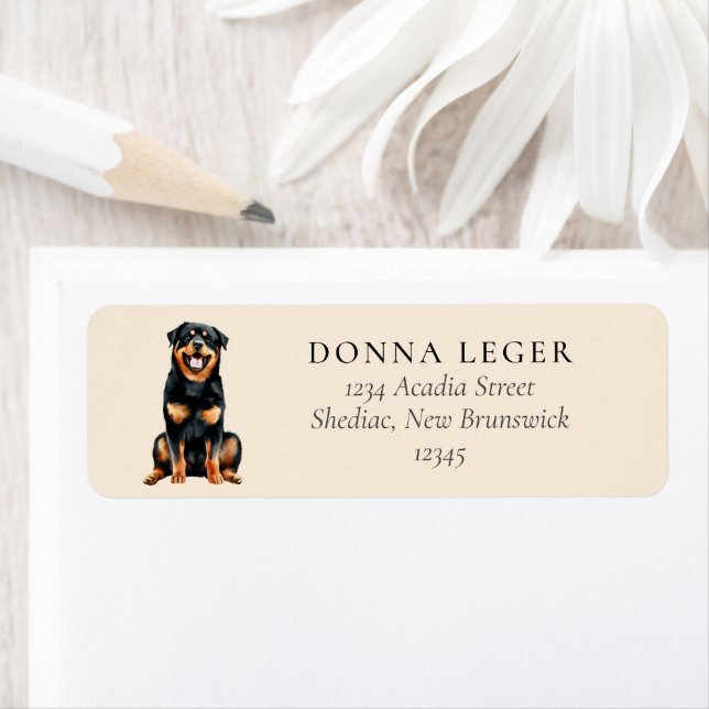 Rottweiler Dog Address Return Address Label (Insitu)