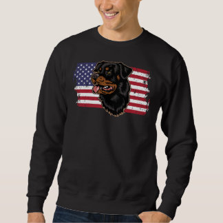 Rottweiler Dog American Flag Bulldog Sweatshirt