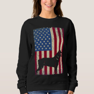 Rottweiler Dog American Flag  Dog Lover Sweatshirt