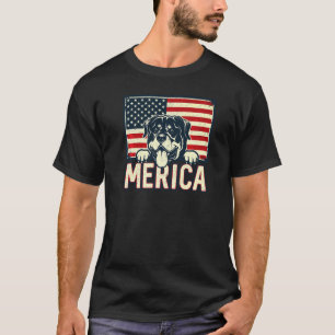 Rottweiler Dog American Flag T-Shirt