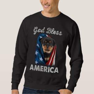 Rottweiler Dog American USA Flag 4th of July Dog   Sweatshirt