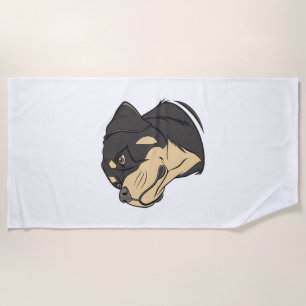 Rottweiler Dog Art Beach Towel