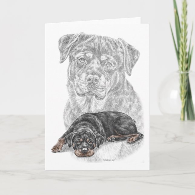 Rottweiler Dog Art Card (Front)