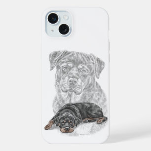 Rottweiler Dog Art iPhone 15 Plus Case