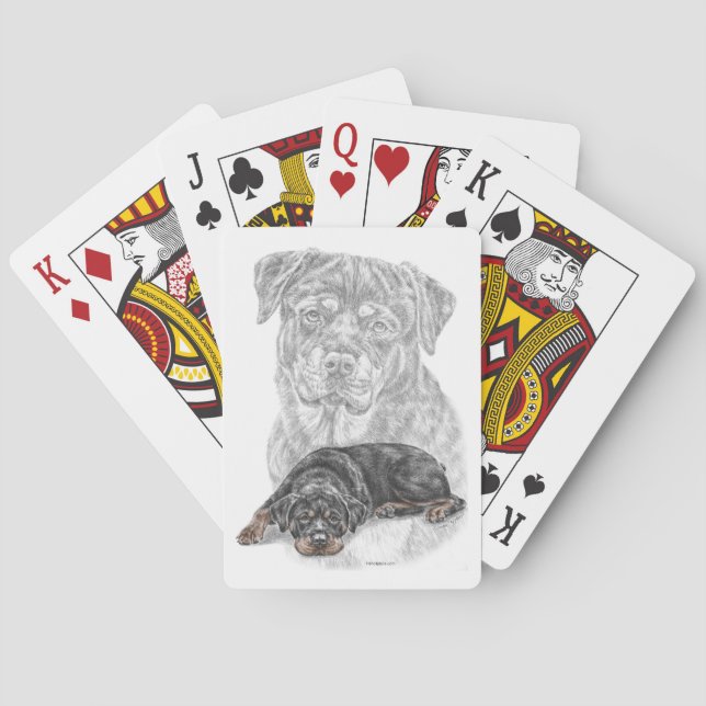 Rottweiler Dog Art Playing Cards (Back)