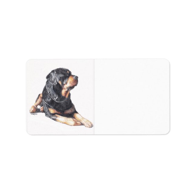 Rottweiler Dog Art Return Address Labels (Front)