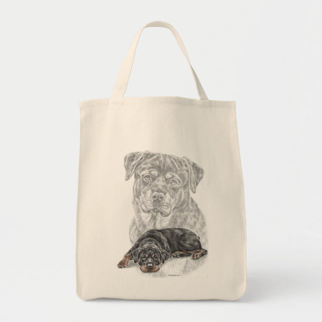 Rottweiler Dog Art Tote Bag (Front)