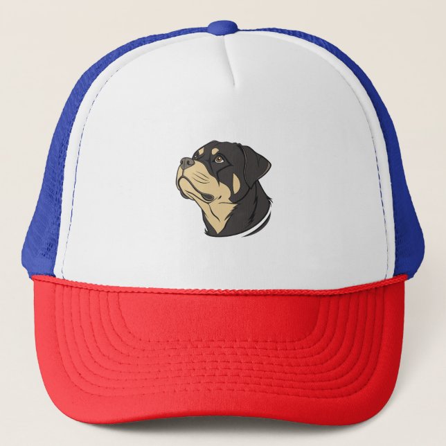 Rottweiler Dog Art Trucker Hat (Front)