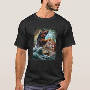 Rottweiler Dog As Kraken Attack A War Ship At High T-Shirt