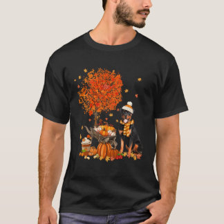 Rottweiler Dog Autumn Fall Pumpkin Truck Mappe Tha T-Shirt