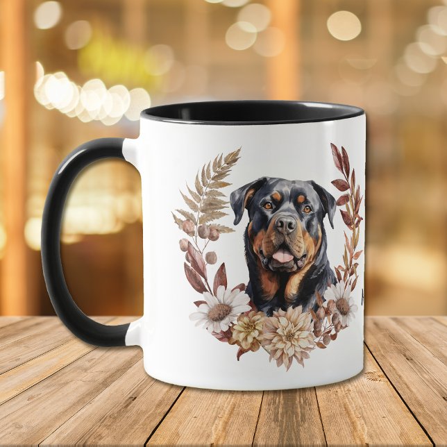 Rottweiler Dog Autumn Wreath Mug (Creator Uploaded)
