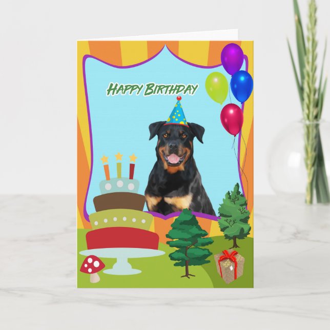 Rottweiler Dog Birthday Card (Front)