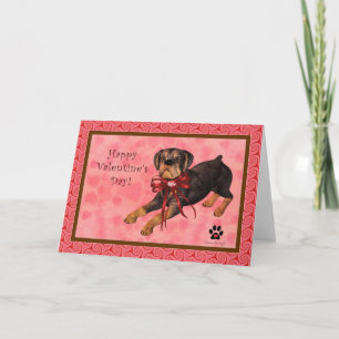 Rottweiler Dog Blank Valentine's Day Card