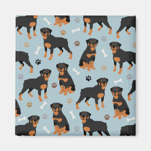 Rottweiler Dog Bones and Paws Magnet