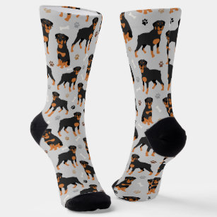Rottweiler Dog Bones and Paws Socks