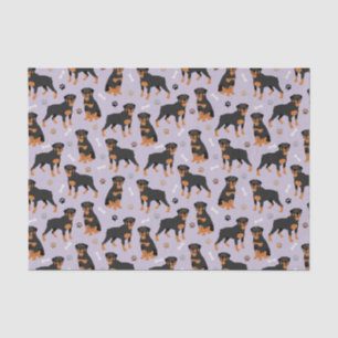 Rottweiler Dog Bones and Paws Tissue Paper