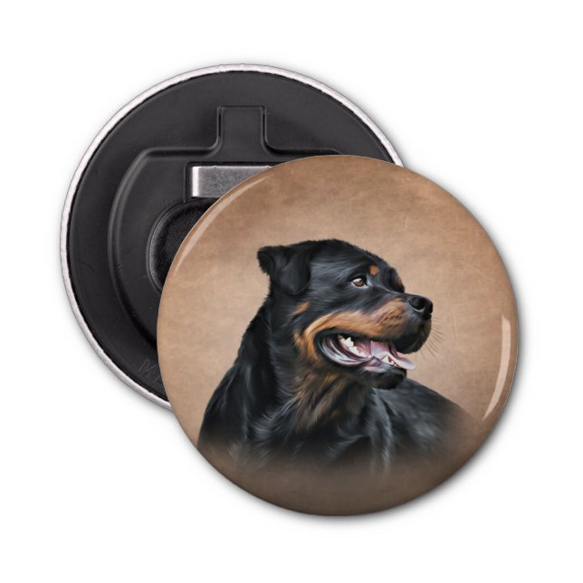 Rottweiler dog bottle opener (Front)