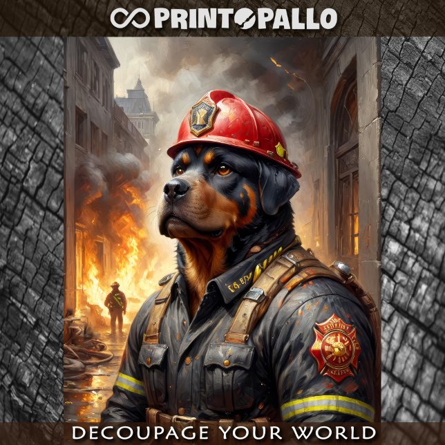 Rottweiler dog breed as Firefighter -  Tissue Paper (Creator Uploaded)