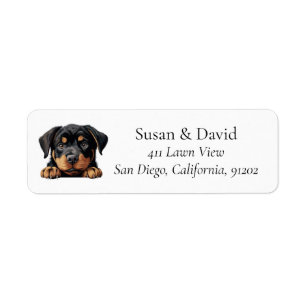 Rottweiler Dog Breed Pet Lovers Return Address Label