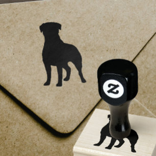 Rottweiler Dog Breed Silhouette Rubber Stamp