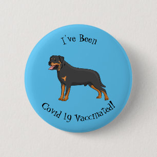 Rottweiler dog cartoon illustration 6 cm round badge