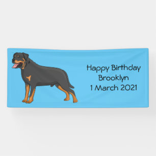 Rottweiler dog cartoon illustration banner