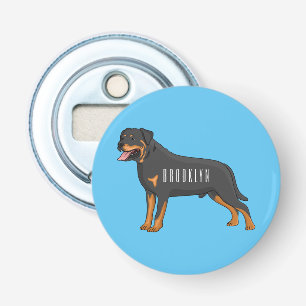 Rottweiler dog cartoon illustration bottle opener