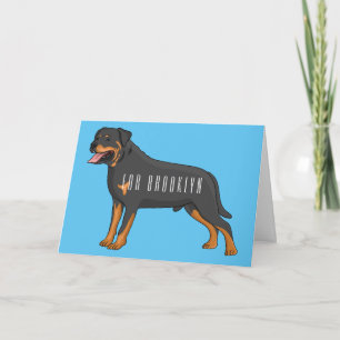 Rottweiler dog cartoon illustration card