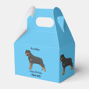 Rottweiler dog cartoon illustration favour box