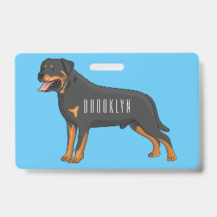Rottweiler dog cartoon illustration  ID badge