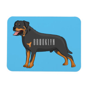 Rottweiler dog cartoon illustration magnet
