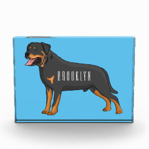 Rottweiler dog cartoon illustration  photo block